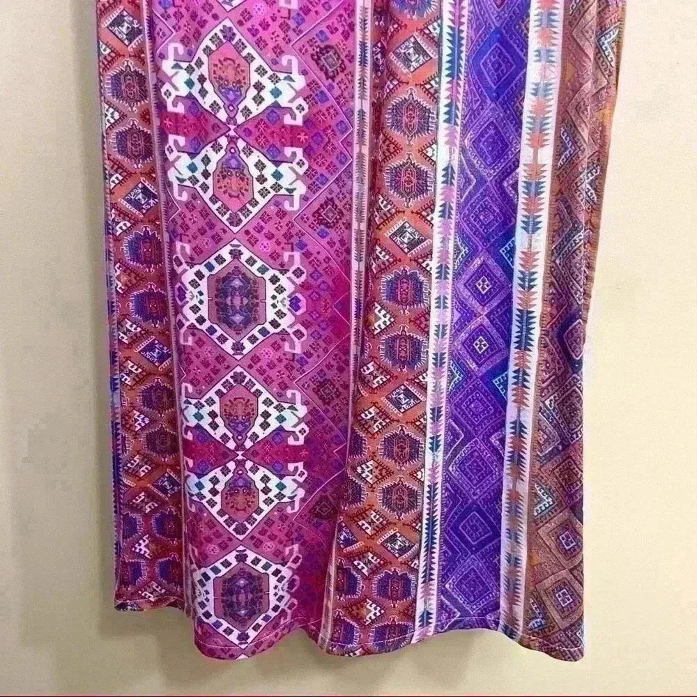 MinkPink Multicolor Aztec Sleeveless Cinch Waist Maxi Dress Size S - Picture 13 of 16